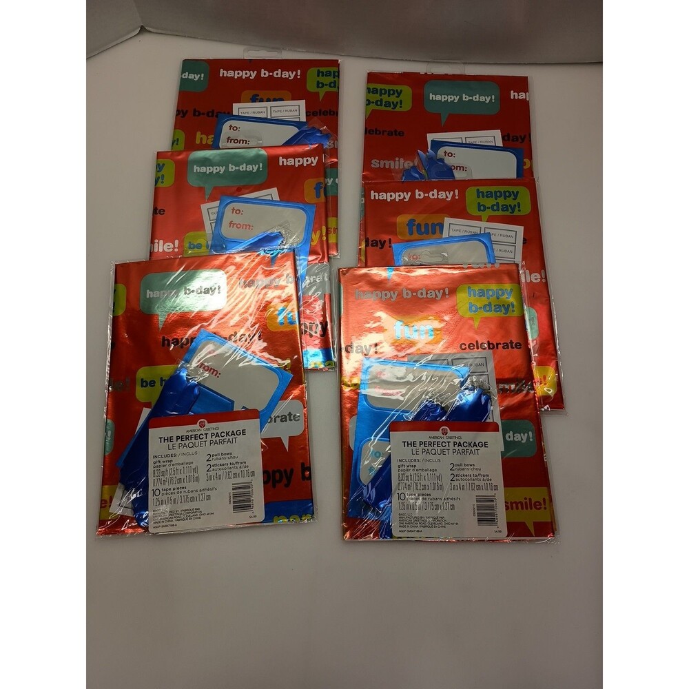 Wrapping Paper Sheets American Greetings  8.33 sq feet each Lot Of 6